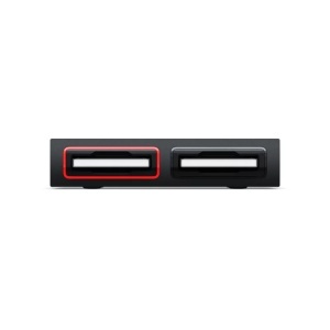 Dispozitiv de stocare in retea Blackmagic Cloud Dock 2 cu doua sloturi pentru discuri de 2.5 inch si porturi duale 10G Ethernet pentru fluxuri de lucru broadcast si cinematografie.