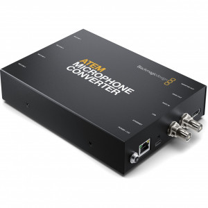 Convertor audio profesional Blackmagic Design ATEM Microphone Converter cu 4 intrări analogice combo XLR si TRS line mic