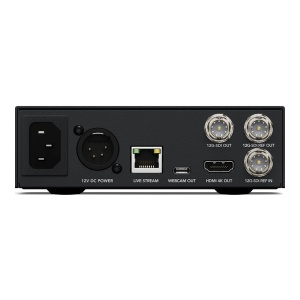 Decodor de streaming profesional Blackmagic Streaming Decoder 4K cu ecran LCD de 2.2 inch si conexiuni 12G-SDI si HDMI 2.0 pentru aplicatii broadcast.
