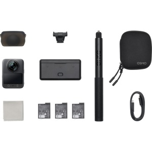 DJI Osmo 360 Adventure Combo, Kit Camera de actiune 360° cu 3 acumulatori si selfie stick