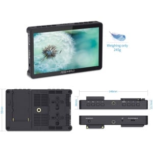 FeelWorld F5PROV4, Monitor Touchscreen On-camera, 6 inch, 450nits, 4K HDMI