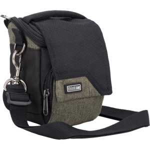 Geantă Think Tank Mirrorless Mover 5 V2 Coast Green, vedere din unghi opus cu prinderea curelei