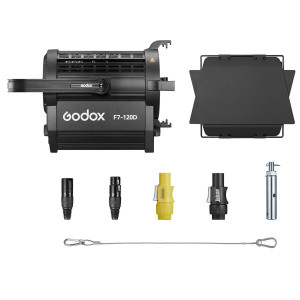 Lumină Fresnel Godox F7-120, F7-120D K1, 120W Daylight  continut pachet