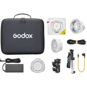 Godox Kit 2 ML100Bi, Kit Lampă LED Bi-Color cu 2 reflectoare și grip V-Mount
