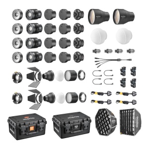 Godox KNOWLED MS60Bi 4K, Kit 4 Lampi LED  Bi-Color, 2800-6500K, cu accesorii