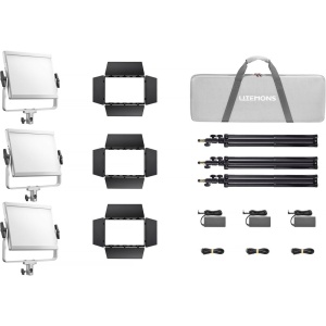 Godox Litemons LP600Bi, Kit 3 Panouri LED Bi-Color, cu stative