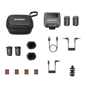 Godox Magic XT1-C, Sistem 2 microfoane wireless 2.4 GHz, USB-C