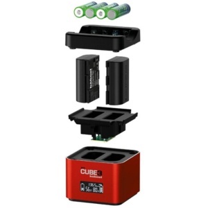 Hahnel ProCUBE 3, Incarcator dublu Canon LP-E6, LP-E8 si LP-E17
