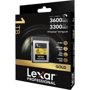 Lexar CFexpress 4.0 PRO Type B, Card de Memorie 1TB, Gold Series R3600W3300 mbs
