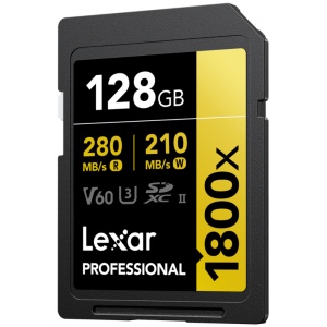 Card de memorie Lexar Professional 1800x SDXC UHS-II, 128GB, 280MB/s, V60