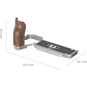 SmallRig 4796, Placa de montare L cu maner din lemn pentru Sony Alpha 7C II / Alpha 7CR