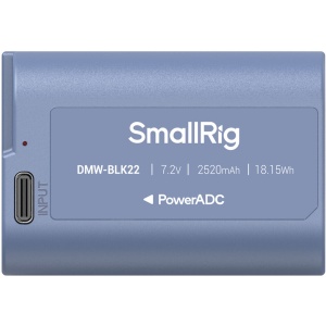 SmallRig 4267 Acumulator DMW-BLK22 2520mAh, Albastru, incarcare USB-C