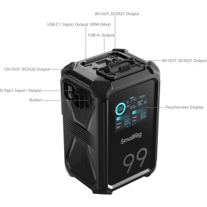 SmallRig 4984, Acumulator Mini V-Mount X-Touch Smart Triple-Proof X99, 6800 mAh / 99 Wh