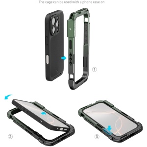 SmallRig 5001 x Brandon Li, Kit pentru iPhone 16 Pro Max, cu cage si grip-uri
