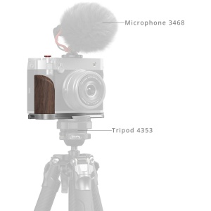 SmallRig 5265, Placa de montare in forma de L cu maner din lemn pentru FUJIFILM GFX100RF Argintiu