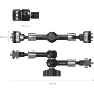 SmallRig 5308, Brat articulat de 18cm cu Suruburi Anti-Twist