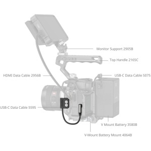 SmallRig 5595, Cablu USB-C tata la USB-C mama, 20cm