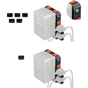 Placa adaptor inteligenta pentru baterii V-Mount SmallRig 5653 cu afisaj digital si porturi de intrare iesire D-Tap si BP