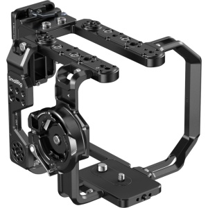 Kit cage profesional SmallRig 5801 pentru camera video Sony FX6 cu placa de baterie V-Mount si accesorii de montare