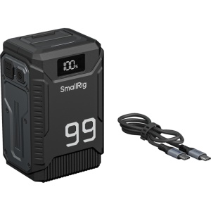 Baterie V-Mount SmallRig 5864 T99 cu porturi USB-C, D-Tap si constructie rezistenta IP54