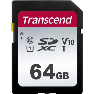 Transcend Silver 300S SDXC, Card de memorie SD 64GB, R100/W20, V10, UHS-I