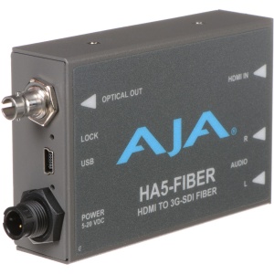 AJA HA5-Fiber, Convertor HDMI la 3G-SDI (conector ST - fibra optica)