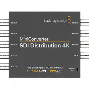 Distribuitor video Blackmagic Design Mini Converter SDI Distribution 4K cu interfata 1 intrare BNC si 8 iesiri BNC