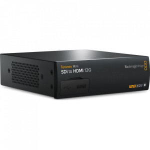Convertor profesional Blackmagic Design Teranex Mini SDI to HDMI 12G cu conexiuni XLR si porturi SDI panou spate