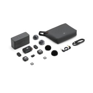 DJI Mic 3, Sistem microfon wireless 2 persoane, USB-C, cu carcasa de incarcare