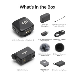 DJI Mic Mini, Sistem Microfon Wireless Compact, 2 persoane, 2.4 GHz