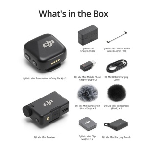 DJI Mic Mini, Sistem Microfon Wireless Compact, 2 persoane, 2.4 GHz