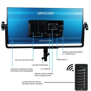 Dracast X Series LED1000, Panou LED Bi-Color, 43.2 x 20.5 cm, 70W