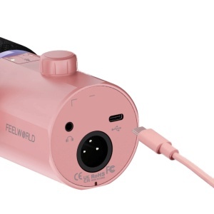 Feelworld PM1-XS-P Roz, Microfon Dinamic Cardioid, RGB, XLR si USB-C