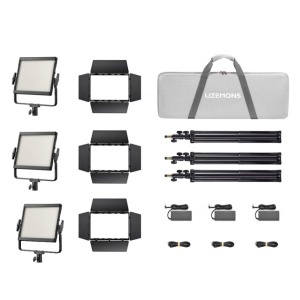 Godox Litemons LP400Bi Negru, Kit 3 Panouri LED Bi-Color, cu stative