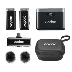 Godox WES2 Kit2, Sistem microfon wireless 2.4 GHz, pentru telefoane cu USB-C