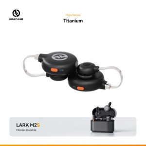 Hollyland Lark M2S Ultimate Combo, Sistem microfon wireless, 2 persoane, 2.4 GHz, culoare Space Gray