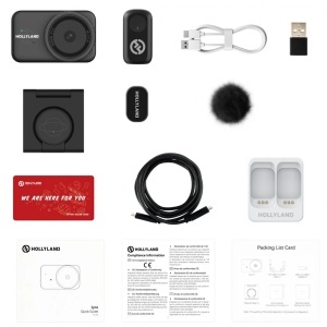 Kit Streaming Hollyland Lyra UHD 4K Webcam cu Microfon Wireless LARK A1 (Negru)
