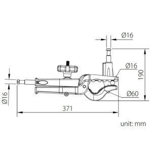 Kupo KCP-500 Large Gaffer Grip, Clema de prindere 16-60mm, Spigot detasabil 5/8"