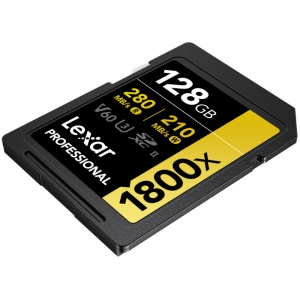 Card de memorie Lexar Professional 1800x SDXC UHS-II, 128GB, 280MB/s, V60