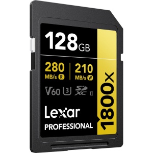 Set 2 buc. Lexar Professional 128GB, 1800x SDXC UHS-II, R280W210, V60 - Card de Memorie