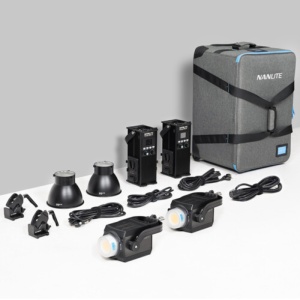 Nanlite Forza 500 II, Kit 2 Lampi LED Daylight, 5600K, cu troler, 12-2047 2KIT-ST