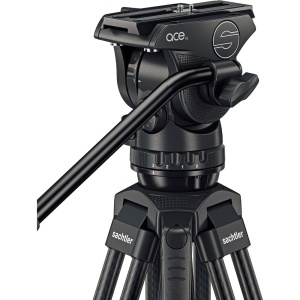 Sachtler System Ace XL MS Carbon Mark II, cap fluid, trepied din carbon in 3 trepte