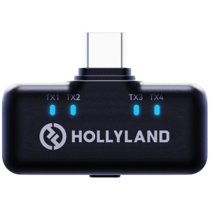 Receptor USB-C Hollyland Lark M3 conectat la smartphone