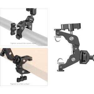 Kit brat magic regulabil SmallRig 4766 cu clema tip crab, suport de telefon si adaptor de filet