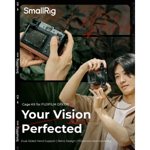 SmallRig 5265, Placa de montare in forma de L cu maner din lemn pentru FUJIFILM GFX100RF Argintiu