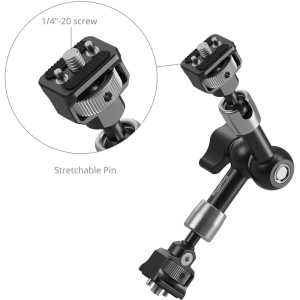 SmallRig 5308, Brat articulat de 18cm cu Suruburi Anti-Twist