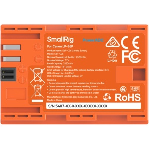 SmallRig 5407 Orange, Acumulator replace pentru Canon LP-E6P