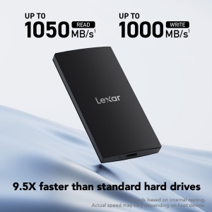 SSD Portabil Lexar SL300, 1TB, USB 3.2 Gen 2, R1050/W1000 MB/s