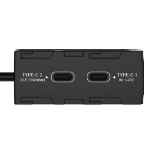 Swit DB-DF570, Adaptor Dual Dummy Battery NP-F, cu USB-C, cablu spiralat