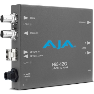AJA Hi5-12G-TR, Convertor 12G-SDI la HDMI cu LC Fiber Transceiver